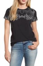 Women's Lucky Brand Embroidered Tee - Black