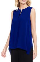 Women's Vince Camuto Zip Neck Mixed Media Top - Blue