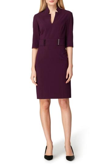 Women's Tahari Stretch Belted Sheath Dress - Purple