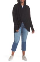 Women's Caslon Off-duty Long Convertible Cardigan, Size - Black