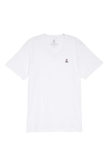 Men's Psycho Bunny V-neck T-shirt (l) - White