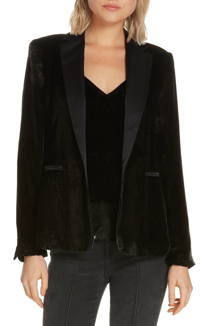 Women's Frame Metallic Satin Blazer