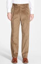 Men's Berle Pleated Corduroy Trousers X 34 - Beige