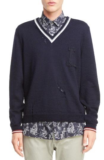 Men's Lanvin V-neck Wool Pullover