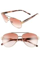 Women's Burberry 57mm Aviator Sunglasses - Gold Pink