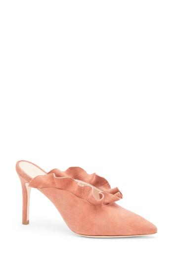 Women's Loeffler Randall Langley Ruffle Pointy Toe Mule M - Pink