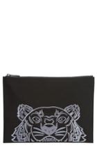 Kenzo Kanvas Tiger Embroidered A4 Pouch - Black