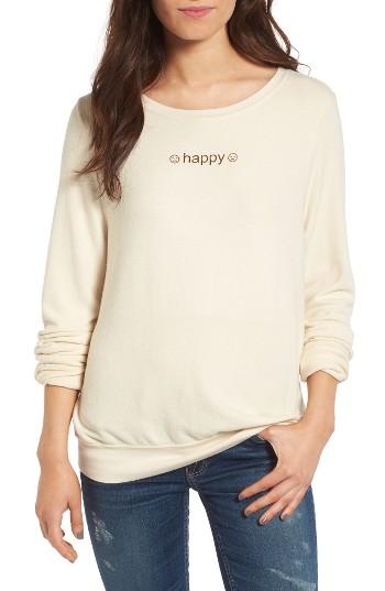 Women's Wildfox Baggy Beach Jumper - So Happy Pullover