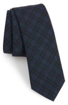 Men's Boss Plaid Wool Tie, Size - Blue
