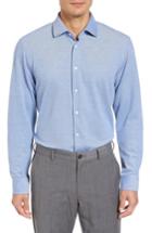 Men's Calibrate Trim Fit Knit Dress Shirt .5 34/35 - Blue