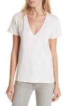 Women's Rag & Bone/jean Reily Deep V-neck Cotton Blend Tee, Size - Grey