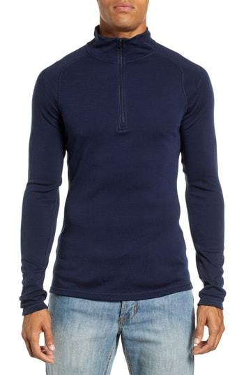 Men's Smartwool Merino 250 Base Layer Quarter Zip Pullover - Blue