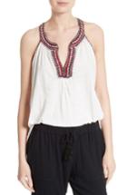 Women's Soft Joie Yvanna Embroidered Top - White