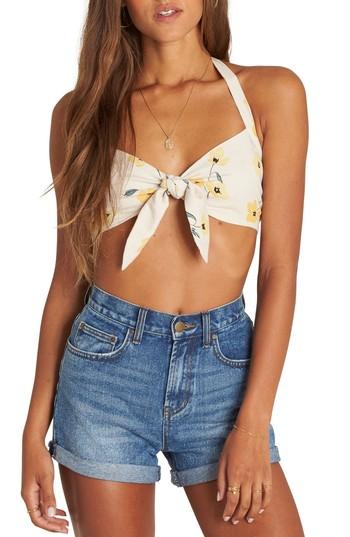 Women's Billabong Forever In A Day Halter Crop Top - Beige