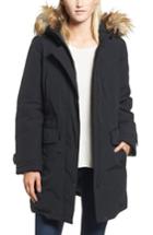 Women's Michael Michael Kors Missy Waterproof Anorak With Detachable Faux Fur Hood - Black