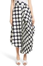Women's A.w.a.k.e. Giant Polka Dot Pleated Skirt Us / 34 Fr - Blue