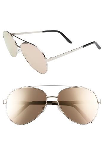Women's Spektre Domina 60mm Aviator Sunglasses - Silver/ Rose Gold Mirror