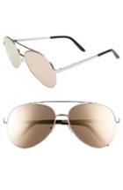 Women's Spektre Domina 60mm Aviator Sunglasses - Silver/ Rose Gold Mirror