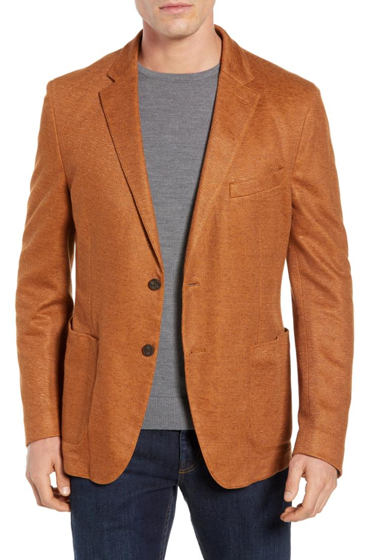 Men's Flynt Regular Fit Knit Sport Coat - Orange