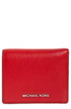 Women's Michael Michael Kors Mercer Leather Rfid Cardholder Wallet - Red