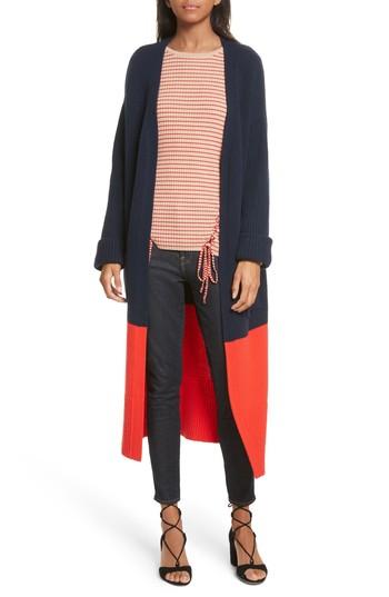 Women's Tabula Rasa Babur Colorblock Long Wool Cardigan - Blue
