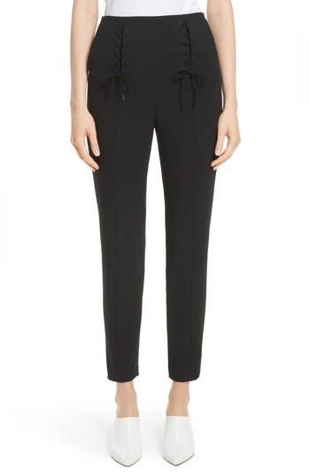 Women's Tibi Anson Tie Detail Pants - Black