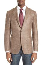 Men's Canali Kei Classic Fit Unconstructed Wool Blend Blazer L Eu - Brown