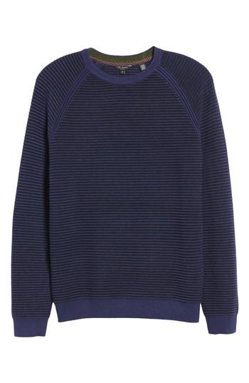 Men's Ted Baker London Cashoo Slim Fit Ribbed Sweatshirt (l) - Blue