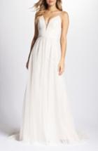 Women's Ti Adora By Allison Webb Plunging A-line Gown - Ivory