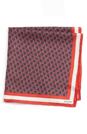 Men's Gucci Iggy Silk Pocket Square