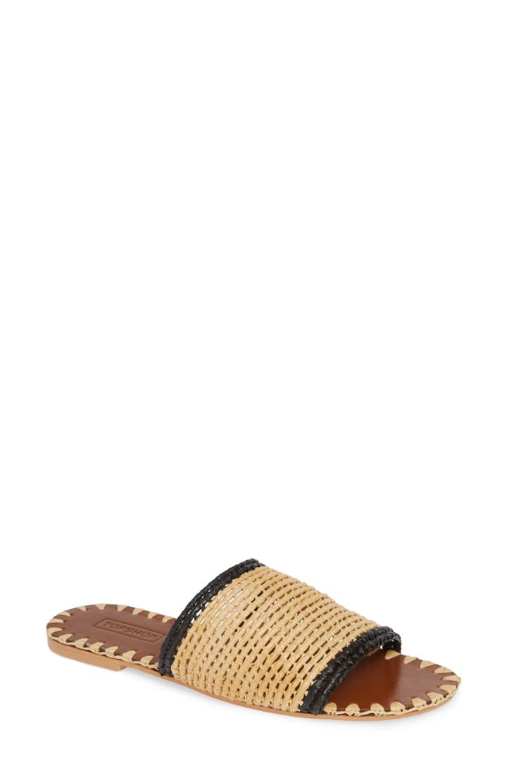 Women's Topshop Fresh Woven Slide Sandal .5us / 37eu M - Beige