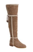 Women's Frye 'tamara' Genuine Shearling Over The Knee Boot .5 M - Beige