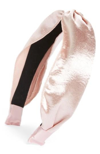 Cara Metallic Twist Knot Headband, Size - Pink