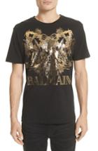Men's Pierre Balmain Foil Print T-shirt Eu - Black