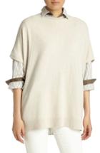 Women's Lafayette 148 New York Cashmere Sweater, Size /small - Beige