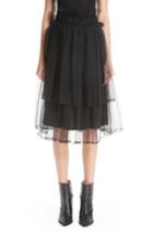 Women's Noir Kei Ninomiya Tulle Overlay Midi Skirt - Black