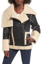 Women's Blanknyc Faux Shearling & Faux Leather Jacket - Black