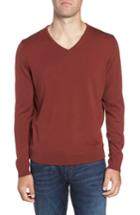 Men's Nordstrom Men's Shop V-neck Merino Wool Sweater - Brown