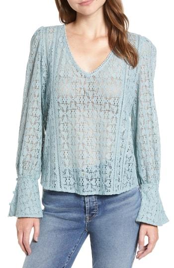 Women's Hinge Allover Lace Top - Blue