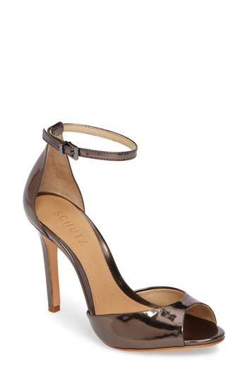 Women's Schutz Saasha Lee Ankle Strap Sandal .5 M - Beige