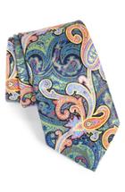 Men's Ermenegildo Zegna 'quindici' Paisley Silk Tie, Size - Blue