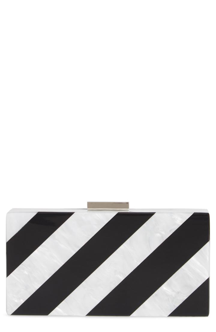 Like Dreams Stripe Box Clutch - Black