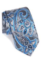 Men's Ermenegildo Zegna Paisley Silk Tie, Size - Grey