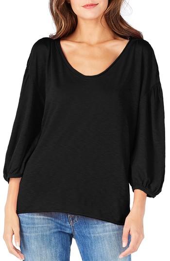 Women's Michael Stars Puff Sleeve Tee, Size - Black