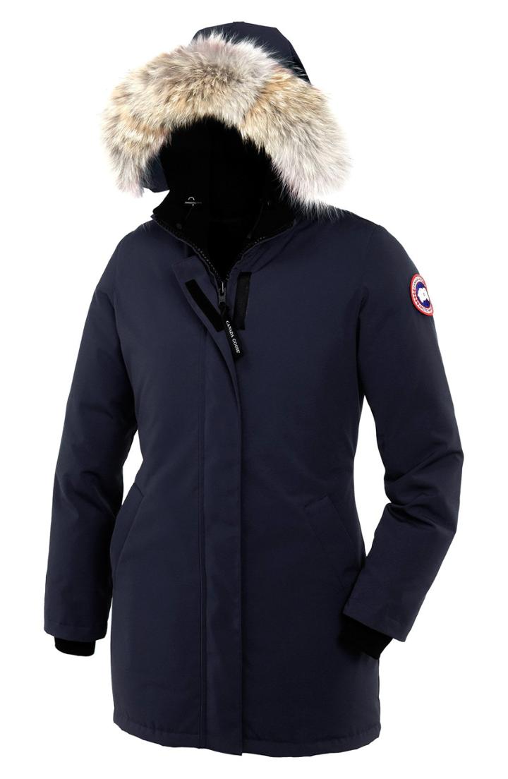 Women's Canada Goose Victoria Down Parka With Genuine Coyote Fur Trim, Size (000-00) - Blue