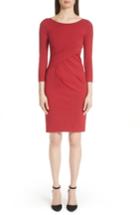 Women's Emporio Armani Asymmetrical Waist Sheath Dress Us / 42 It - Red