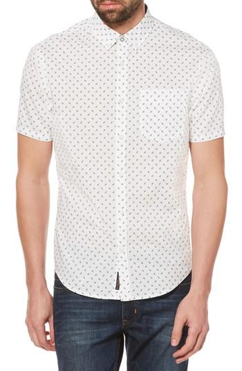 Men's Original Penguin Leaf Print Woven Shirt - White