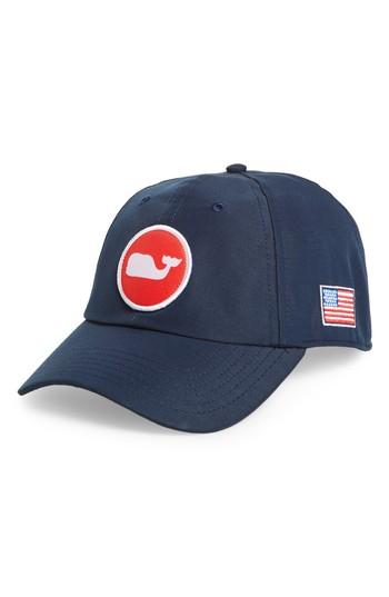 Men's Vineyard Vines Perf Classic Woven Whale Ball Cap - Blue