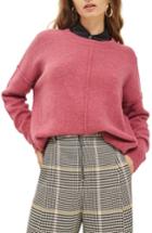Women's Topshop Pointelle Detail Sweater Us (fits Like 10-12) - Pink