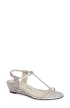 Women's Amalfi By Rangoni Mondale T-strap Wedge Sandal .5 M - Metallic